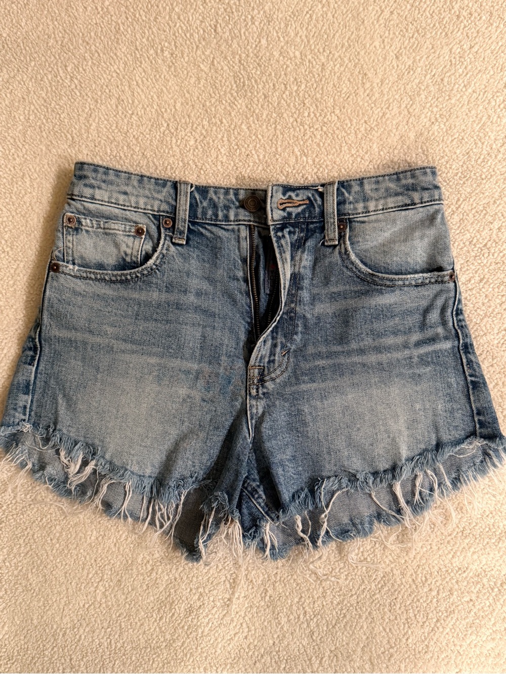 Lucky Brand Light Blue Frayed Hem Denim Shorts